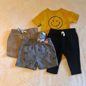 Baby Boys 3 to 6 mos Clothing Lot w Beanie Baby Toy